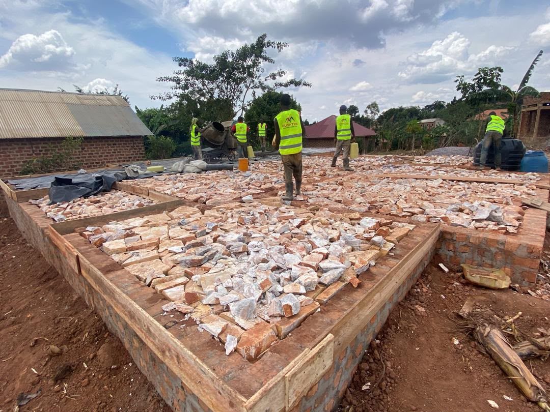 RUNHTec crew working on a building foundation