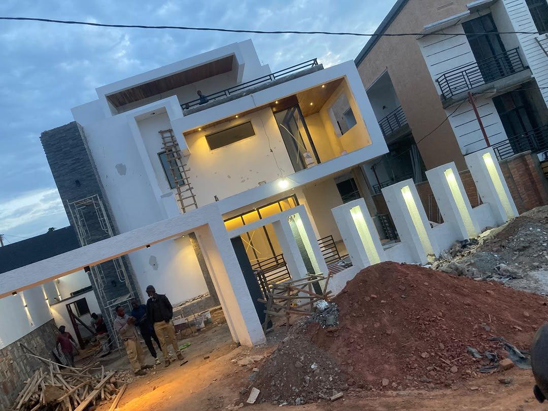 Design-build home during finishing
