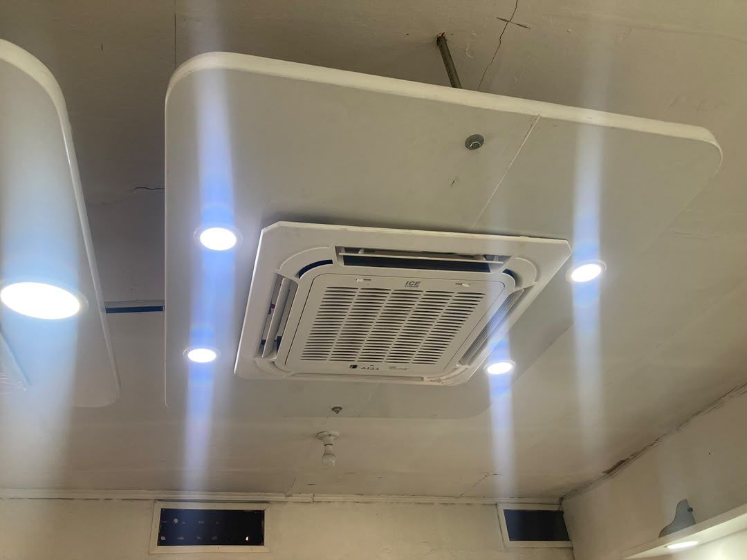 Ceiling cassette AC and downlights
