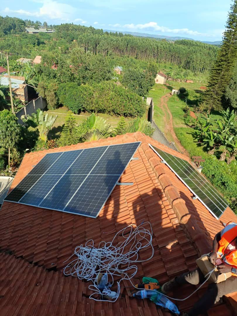 Solar installation on a tiled roof